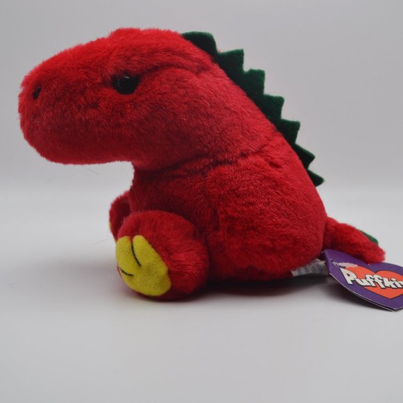 Drake the Red Dinosaur Puffkins by Swibco Style 6631 Bean Bag Plush000 - Picture 1 of 8